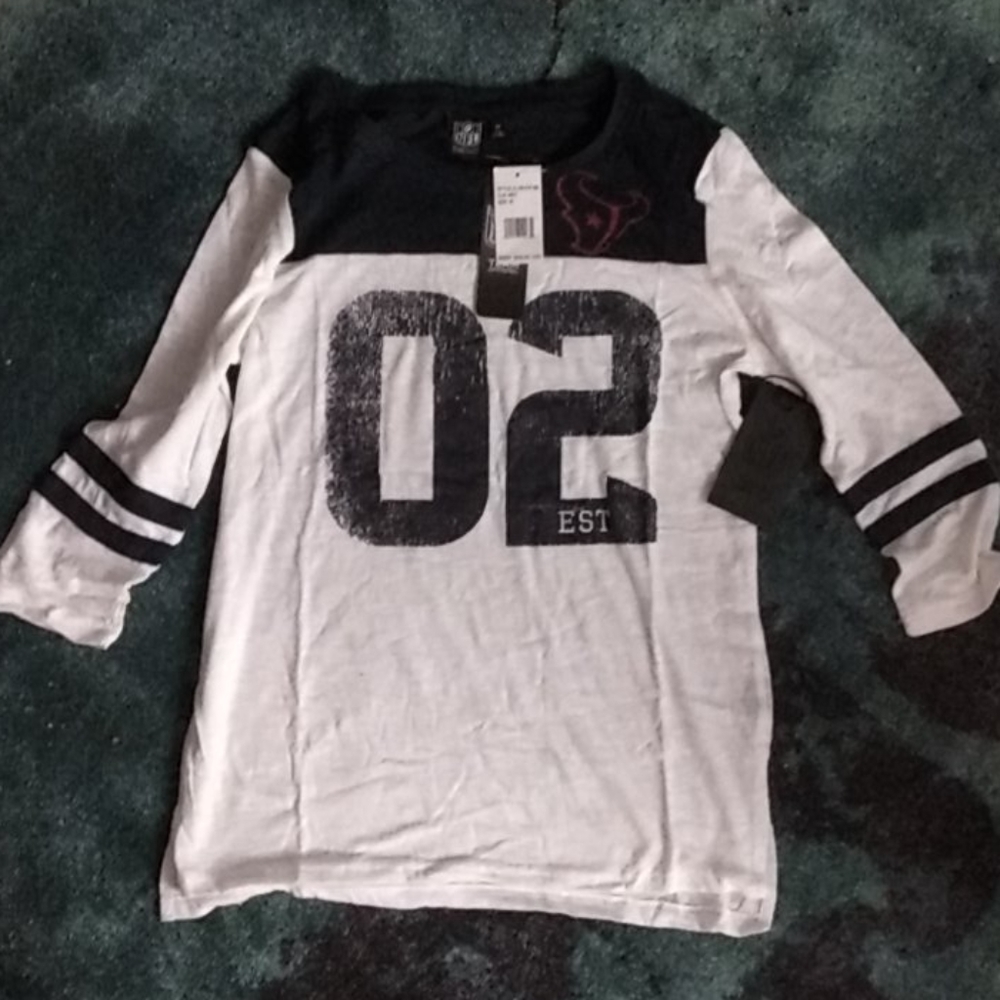 NFL Texans Kids Med 3/4 sleeve T shirt NWT